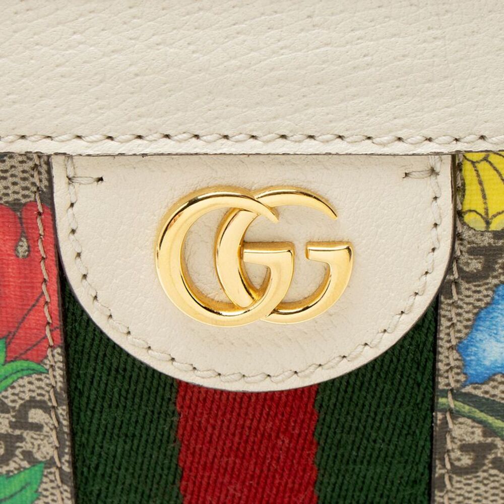 Gucci GG Supreme Flora Ophidia Medium Chain Shoulder Bag - Picture 10 of 13